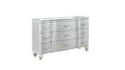 Landmark Traditional Style 9-Drawer Dresser With metal drawer pulls Made with Wood in Silver. (INCLUDES DRESSER ONLY) same as G150109014 (NJ inventory)