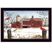 'Winter Friends' by Billy Jacobs, Ready to Hang Framed Print, Black Frame