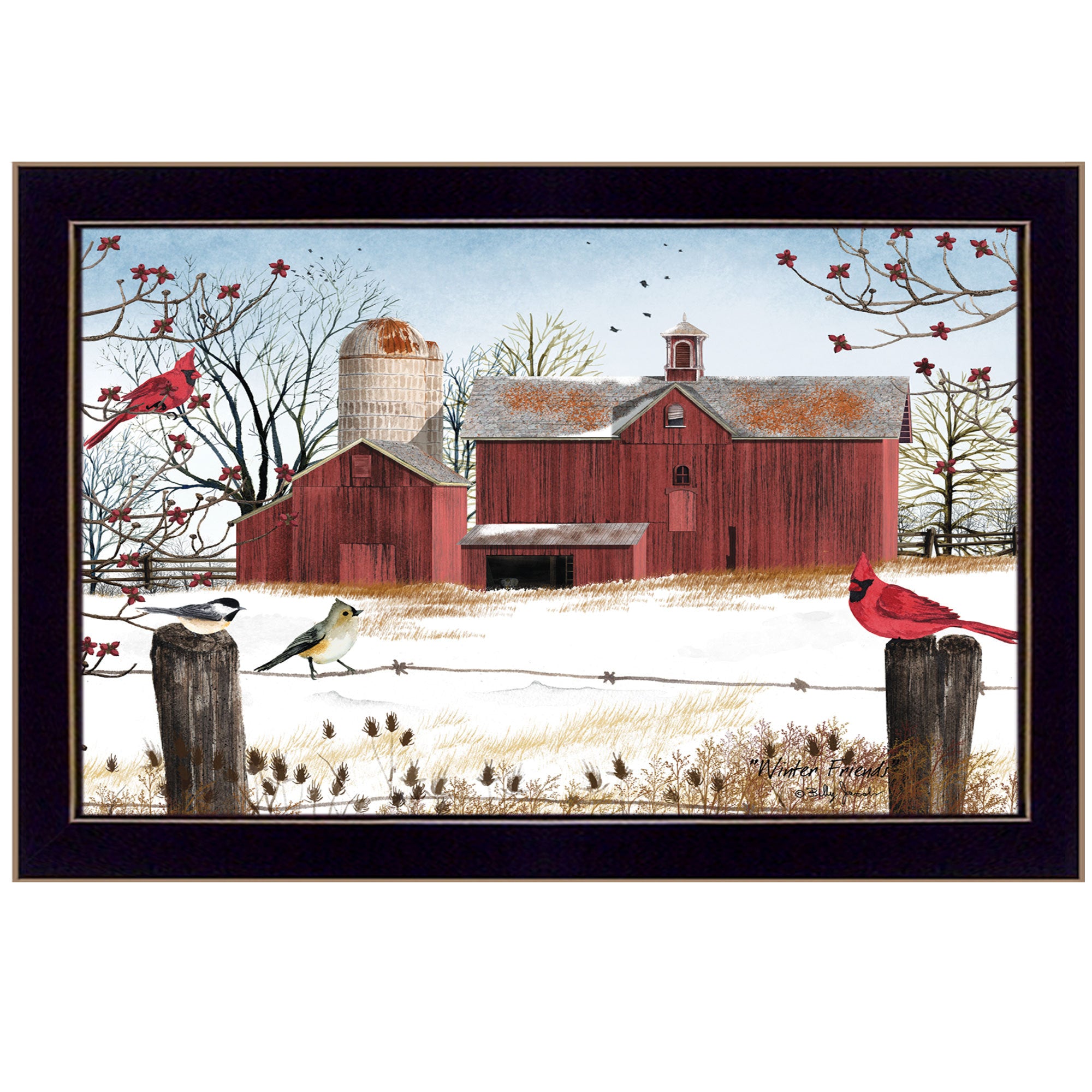 'Winter Friends' by Billy Jacobs, Ready to Hang Framed Print, Black Frame
