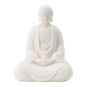 7.1x5.1x9.1' White Resin Sitting Buddha Figurine