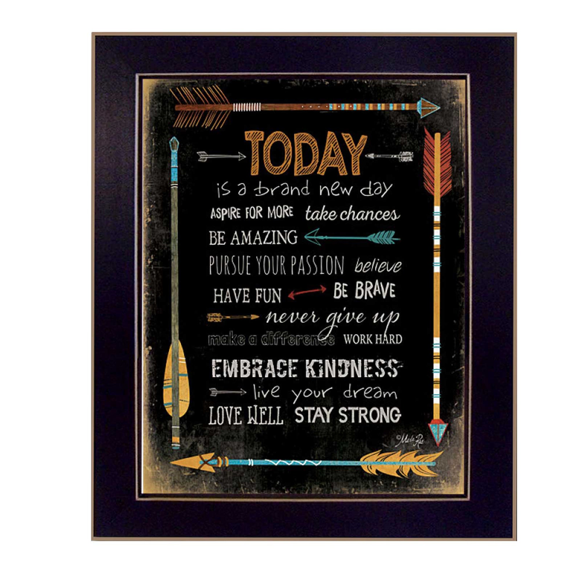 'Today is a Brand New Day' By Marla Rae, Printed Wall Art, Ready To Hang Framed Poster, Black Frame