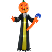 Outsunny 10ft Inflatable Halloween Pumpkin Head Ghost with Hammer, Blow Up Halloween Decoration Outdoor LED Yard Display, Waterproof