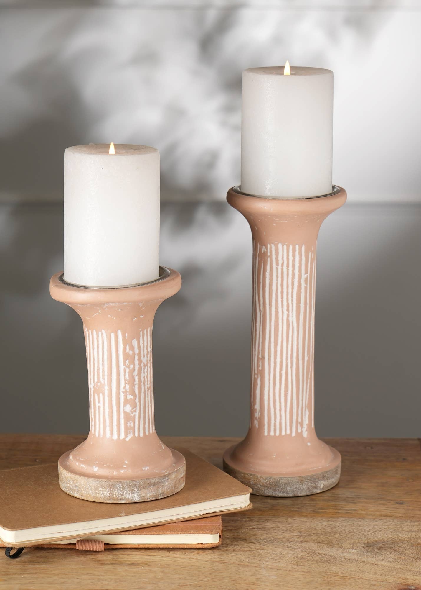 Brown EcoMix Pillar Tall Candle Holder – Sustainable Candle Stand for Elegant Lighting-4X4X10'