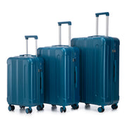 20'/24'/28' 3 pcs/set in ABS Spinner Wheel Luggage, Carry on Suitcase, Matching Color, TSA Combination Lock (Dark Blue)