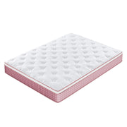 TWIN XL 12 Inch CertiPUR-US Pink Hybrid Mattress Individual Pocket Spring & Memory Foam Cool Knitted Cover Pink