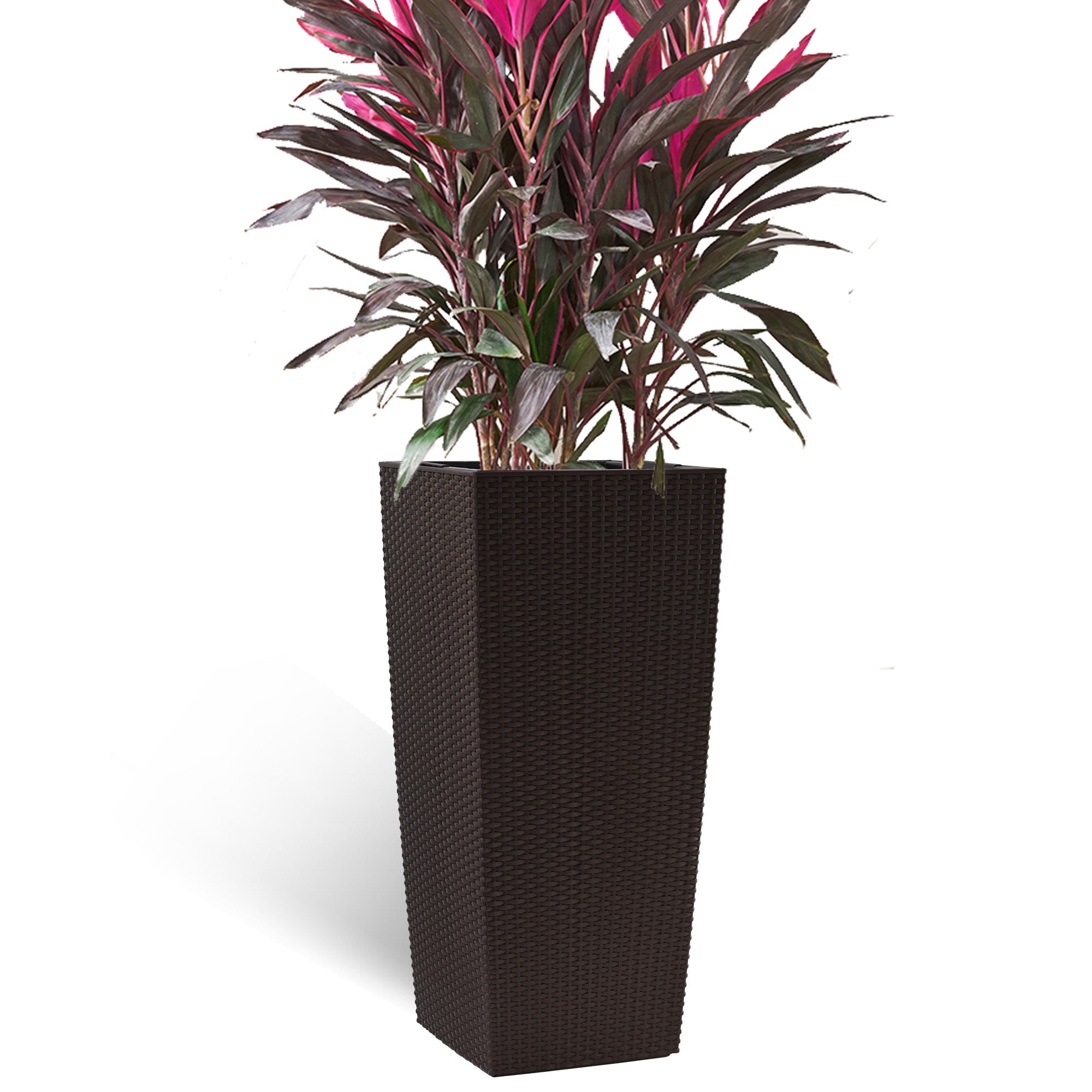 30 in Tall Large Flower Pots Planter with Self-Watering Drainage Holes&Inner Trays Indoor Outdoor Plant Pot with Drain Holes, Water Level Monitor, Inner Bucket for Garden, Patio, Porch, Backyard,Brown