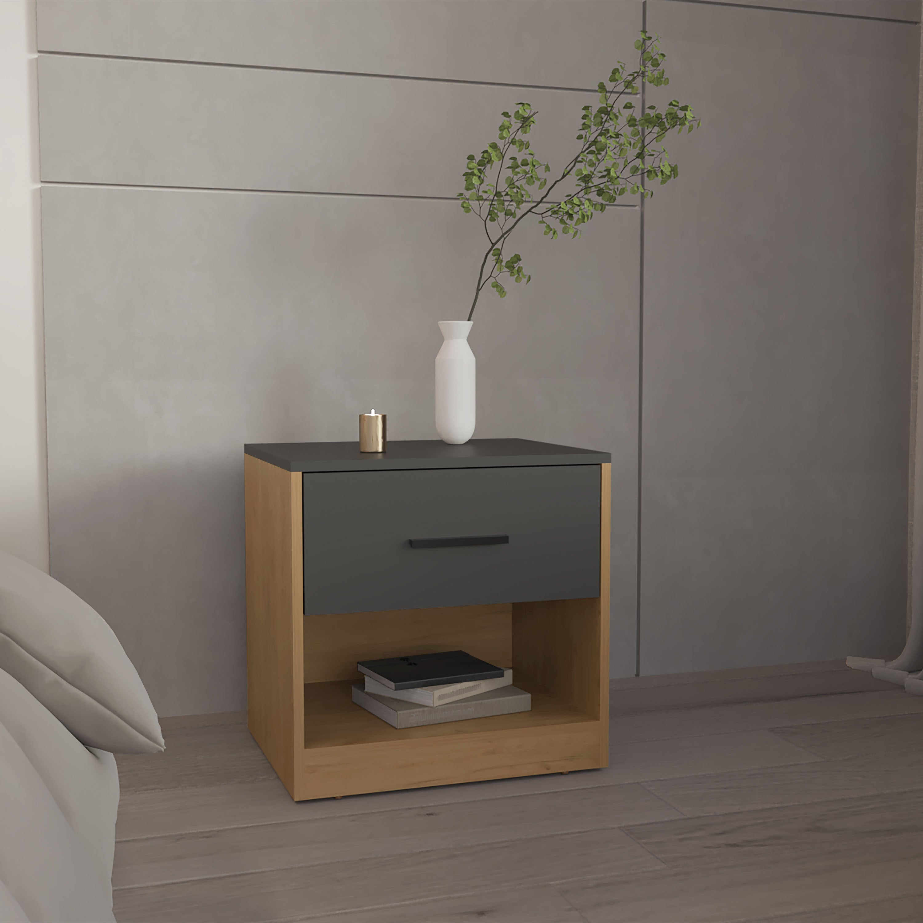 Nightstand, 1 Door, 1 Shelf