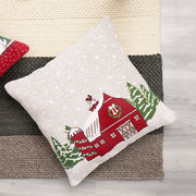 Snow Hut Cozy Jacquard Machine Woven Throw Pillow-24X24'