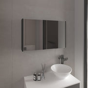 Bouti 19.7' H x 31.5' W Double Door Mirror Medicine Cabinet, Three interior Shelves for Bathroom, Kitchen Black