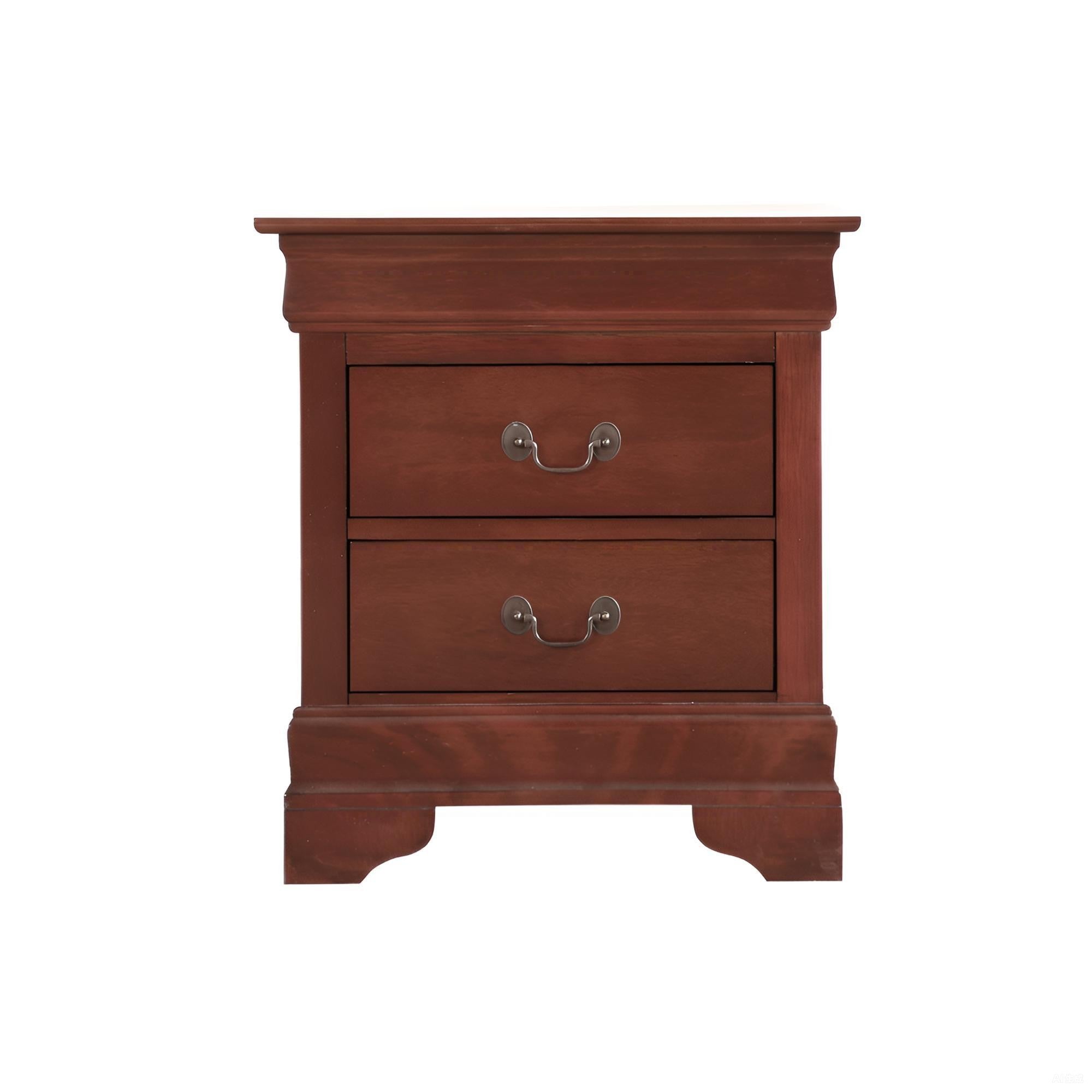 Elegant Traditional Nightstand Cherry Finish Particle Board 24x22x16 Inches