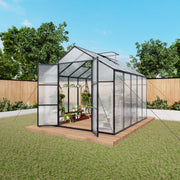 Newly Design Aluminum Frame greenhouse 8x10 FT Polycarbonate Greenhouse Heavy Duty Walk-in Greenhouses for Garden Backyard in All Season