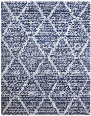 Dani Royal Blue and White Polyester Area Rug