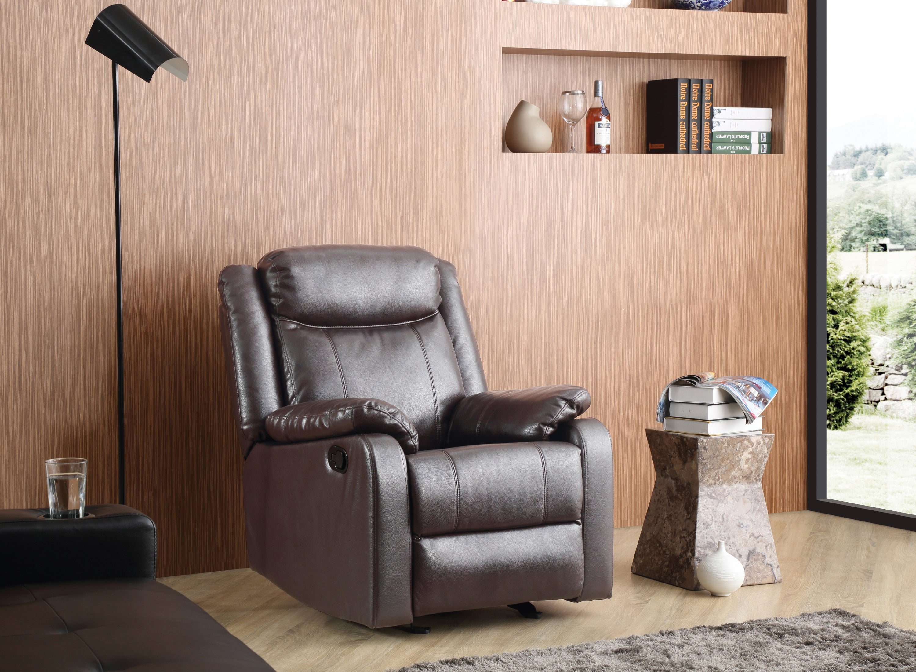Contemporary Dark Brown Recliner Chair