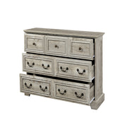 Farmhouse Vintage 7 Drawers Dresser with Natural Texture, Antique White Engineered Wood, 47.25' x 15.70' x 31.50'