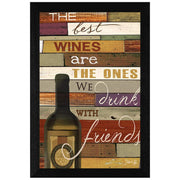 'The Best Wine' By Marla Rae, Printed Wall Art, Ready To Hang Framed Poster, Black Frame
