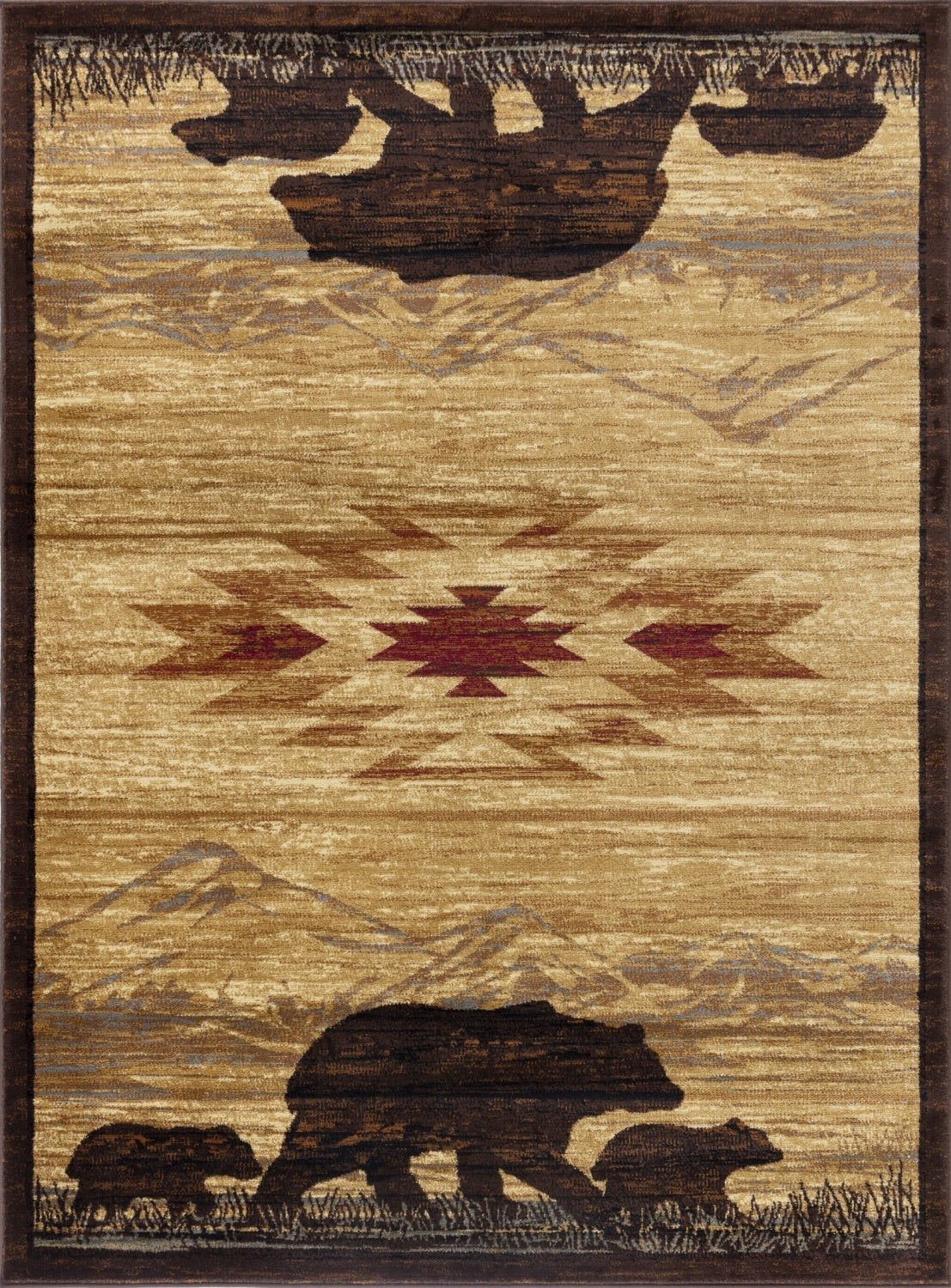 Nature's Nest GC_CBL3006 Multi 7 ft. 10 in. x 10 ft. 3 in. Lodge Area Rug