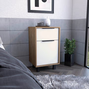 Nightstand Maryland Z, One Drawer, One Cabinet, Pine / White Finish