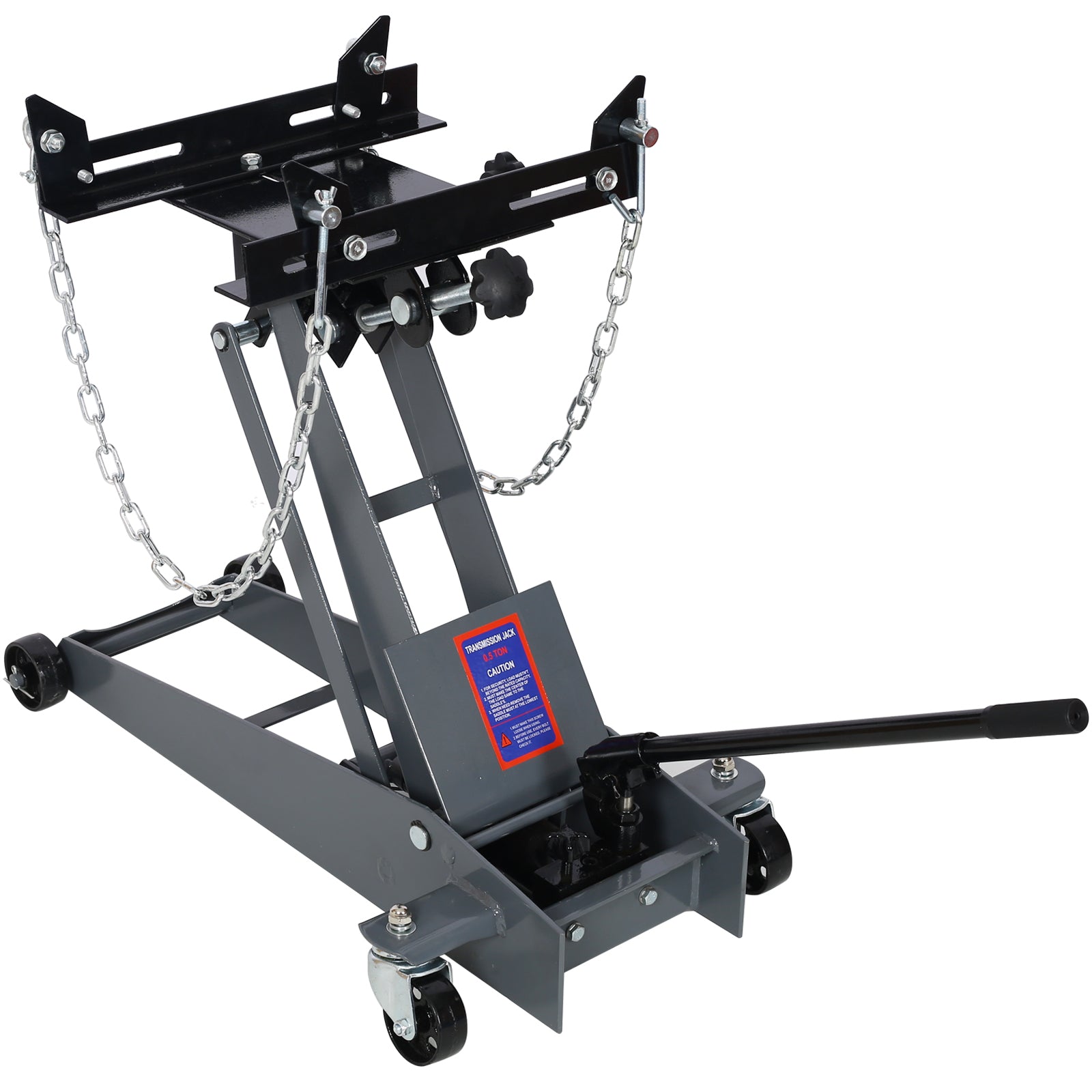 Hydraulic Transmission Floor Jack 1/2 Ton Capacity 1000lb Low Profile Light Gray Steel