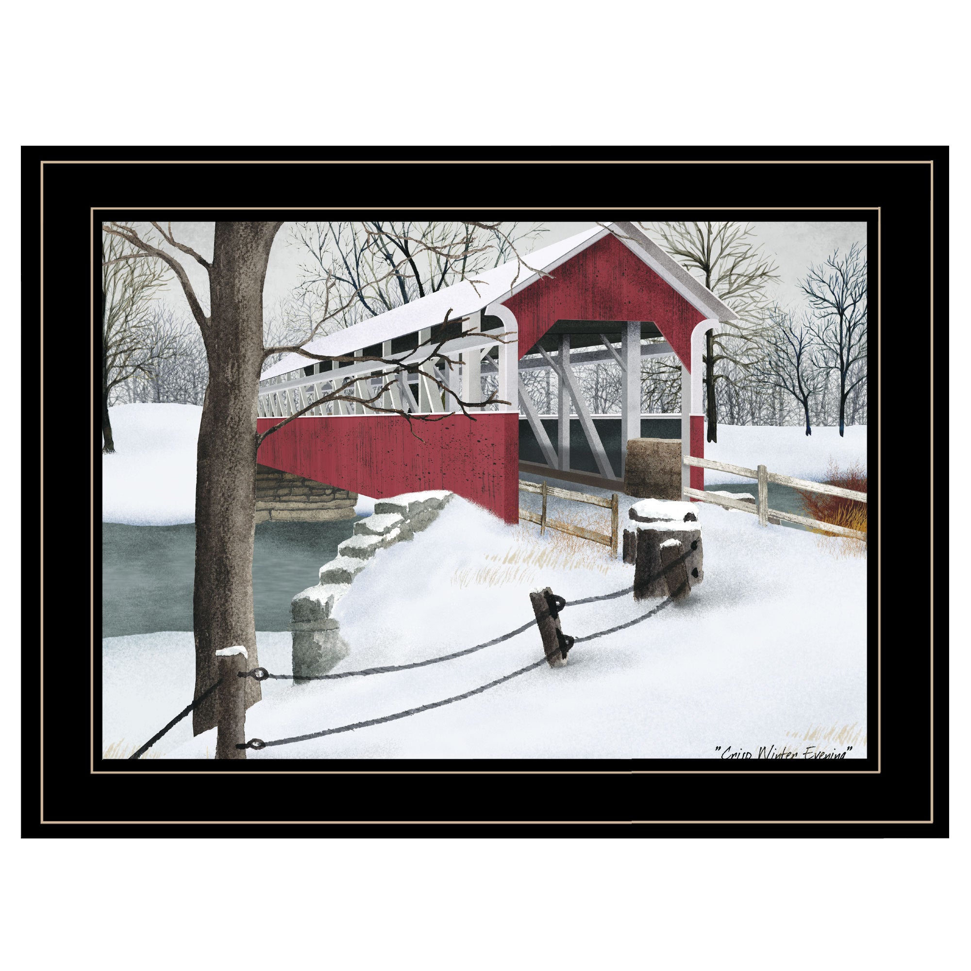 'Crisp Winter Evening' by Billy Jacobs, Ready to Hang Framed Print, Black Frame