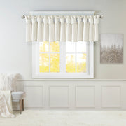 Lightweight Faux Silk Valance With Beads White 50x26'