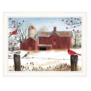 'Winter Friends' by Billy Jacobs, Ready to Hang Framed Print, White Frame