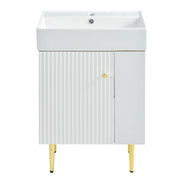 [Cabinet Only] 21.6' Bathroom vanity, white(Sink not included)(SV000006AAE)