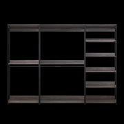 Monica Wood Walk-in Closet System with Spacious Drawer in Grey Wood and Metal Frame