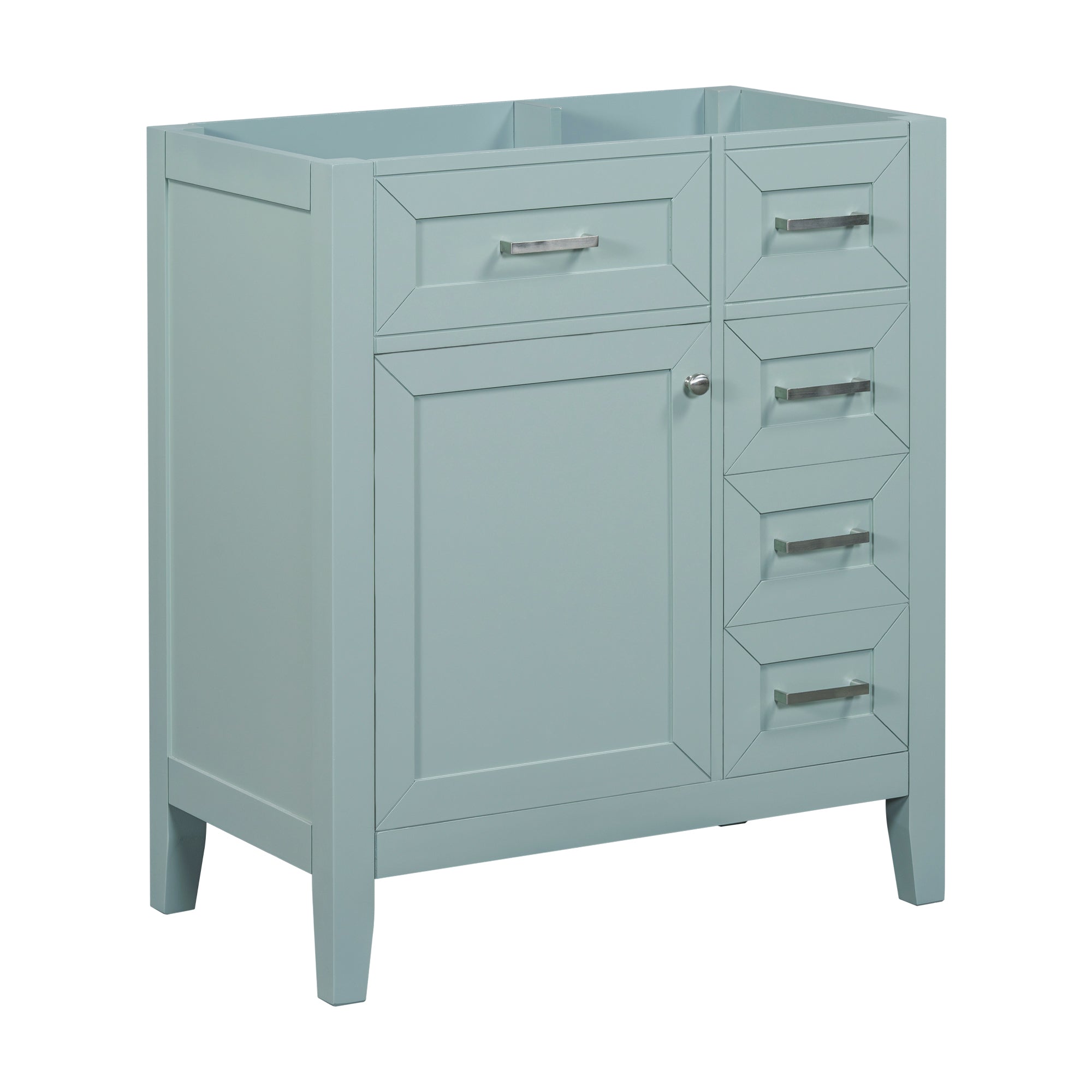 30' Bathroom Vanity without Sink, Cabinet Base Only, Bathroom Cabinet with Drawers, Solid Frame and MDF Board