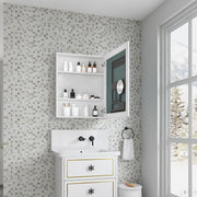 24'' W x 30'' H Surface Frameless Mirror Medicine Cabinet, Beveled Mirror Edges Bathroom Medicine Cabinet, Right opening door