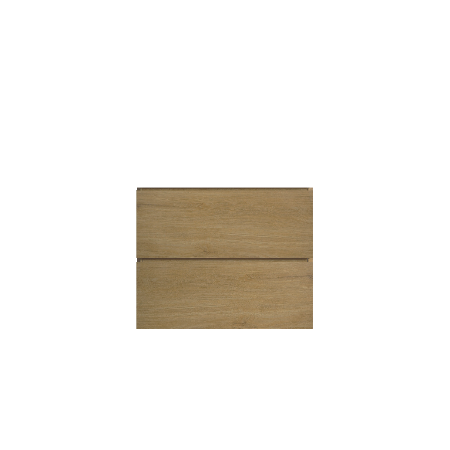 Alice24-106, Wall mount cabinet without basin, Natural oak color, with two drawers, Pre-assembled