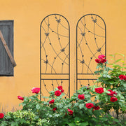 2 Pack Metal Garden Trellis 86.7' x 19.7' Rustproof Trellis for Climbing Plants Outdoor Flower Support Butterfly Deco Black