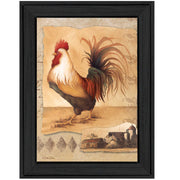 'Rooster Montage I' By Dee Dee, Printed Wall Art, Ready To Hang Framed Poster, Black Frame