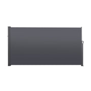 Retractable Patio Side Awning 118.1 in × 70.87 in, UV-Resistant Waterproof Privacy Screen for Garden, Balcony & Courtyard – Dark Grey Metal Frame