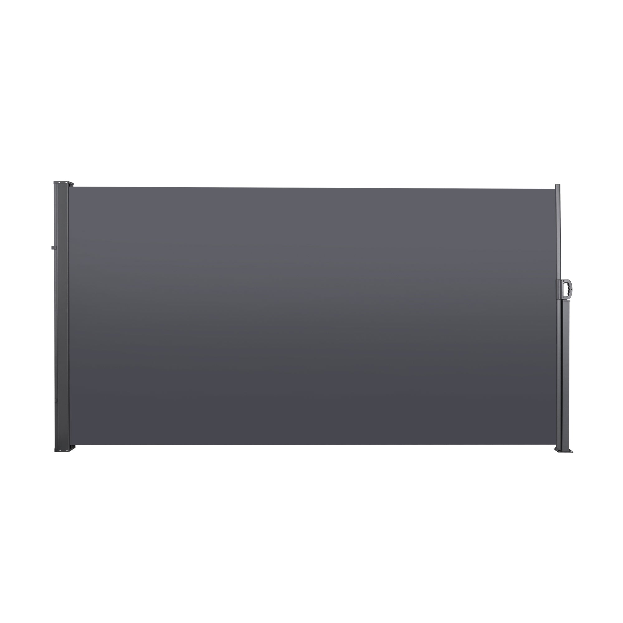 Retractable Patio Side Awning 118.1 in × 70.87 in, UV-Resistant Waterproof Privacy Screen for Garden, Balcony & Courtyard – Dark Grey Metal Frame