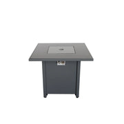 Gray Steel Outdoor Fire Pit Table with Lid, 25'' H x 30'' W, Durable and Stylish