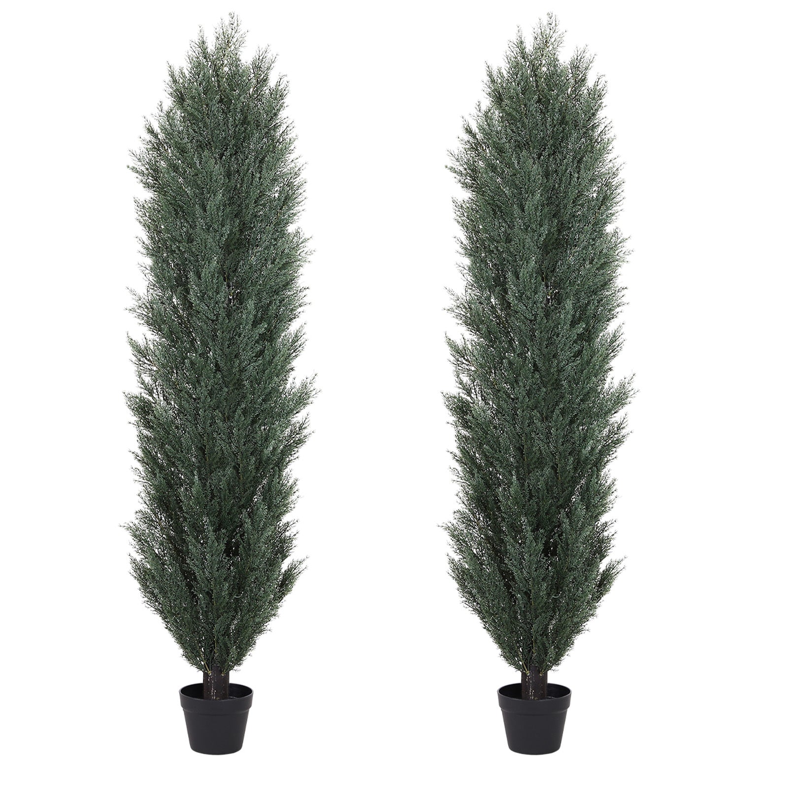 6FT detachable Artificial green pine and cypress tall simulation plant for indoor and outdoor decoration 2pcs/set