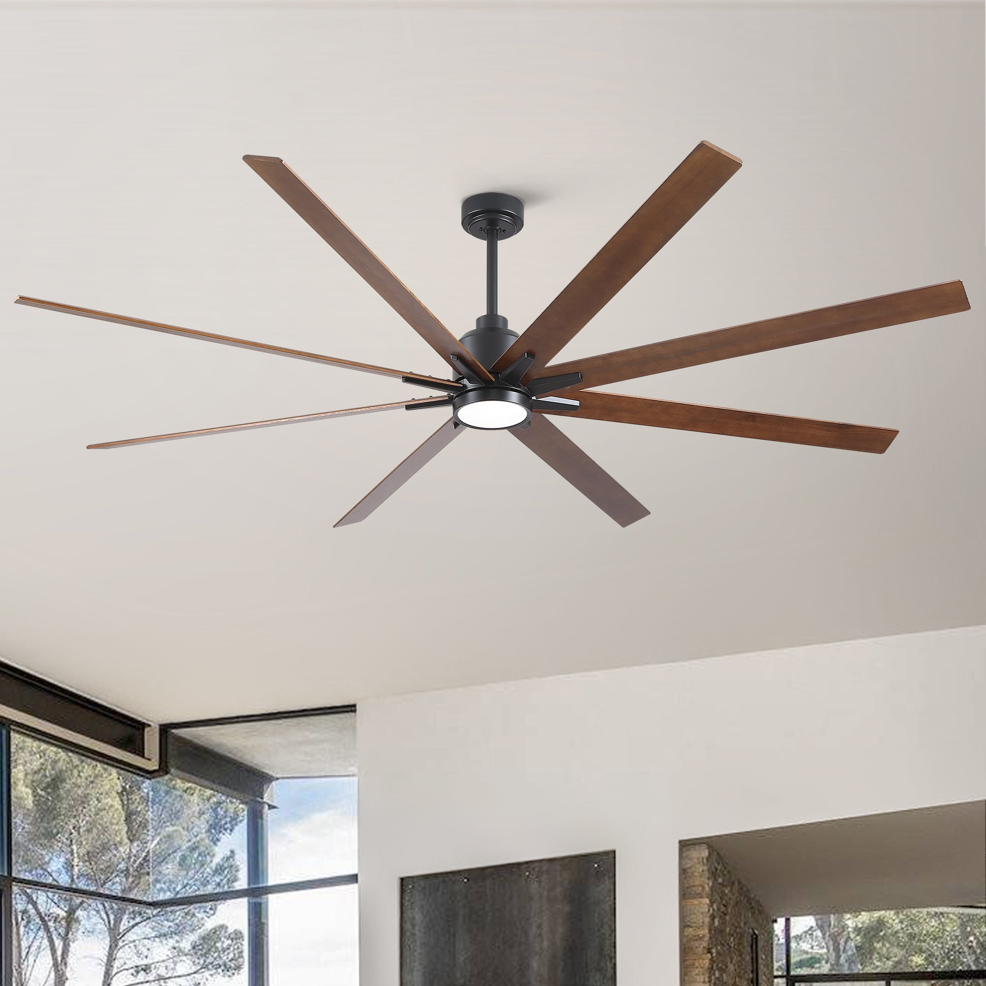 84' Black Lowe Profile Ceiling Fan with Light