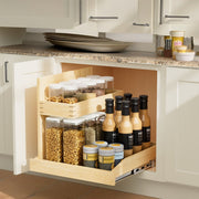 Under Sink Organizers and Storage 22½' W x 21' D, 2 Tier Pull Out Cabinet Organizer with Hard Close, Adjustable Pull Out Cabinet organizer with U Bracket for Bathroom Kitchen(Left)