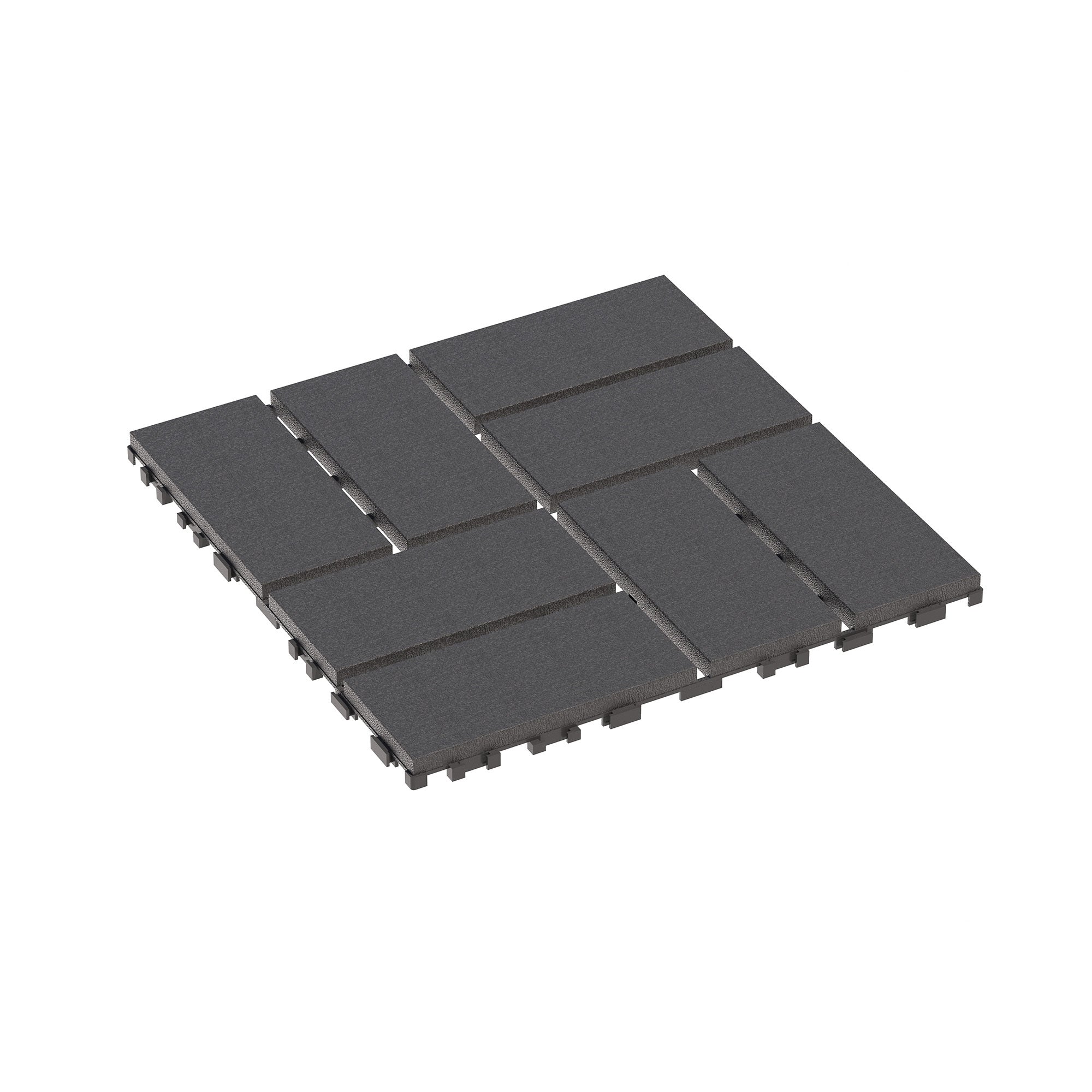 Interlocking Deck Tiles, 44 Pack Patio Deck Tiles, Waterproof Outdoor Use, Dark Grey, Polypropylene, 12x12 inches