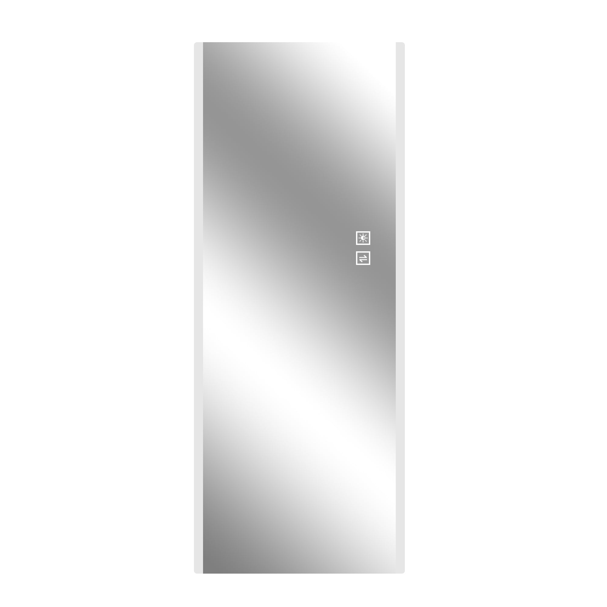 Frameless Full-Length LED Mirror with Three-Color Changing Light and Explosion-Proof Glass, 65x21in