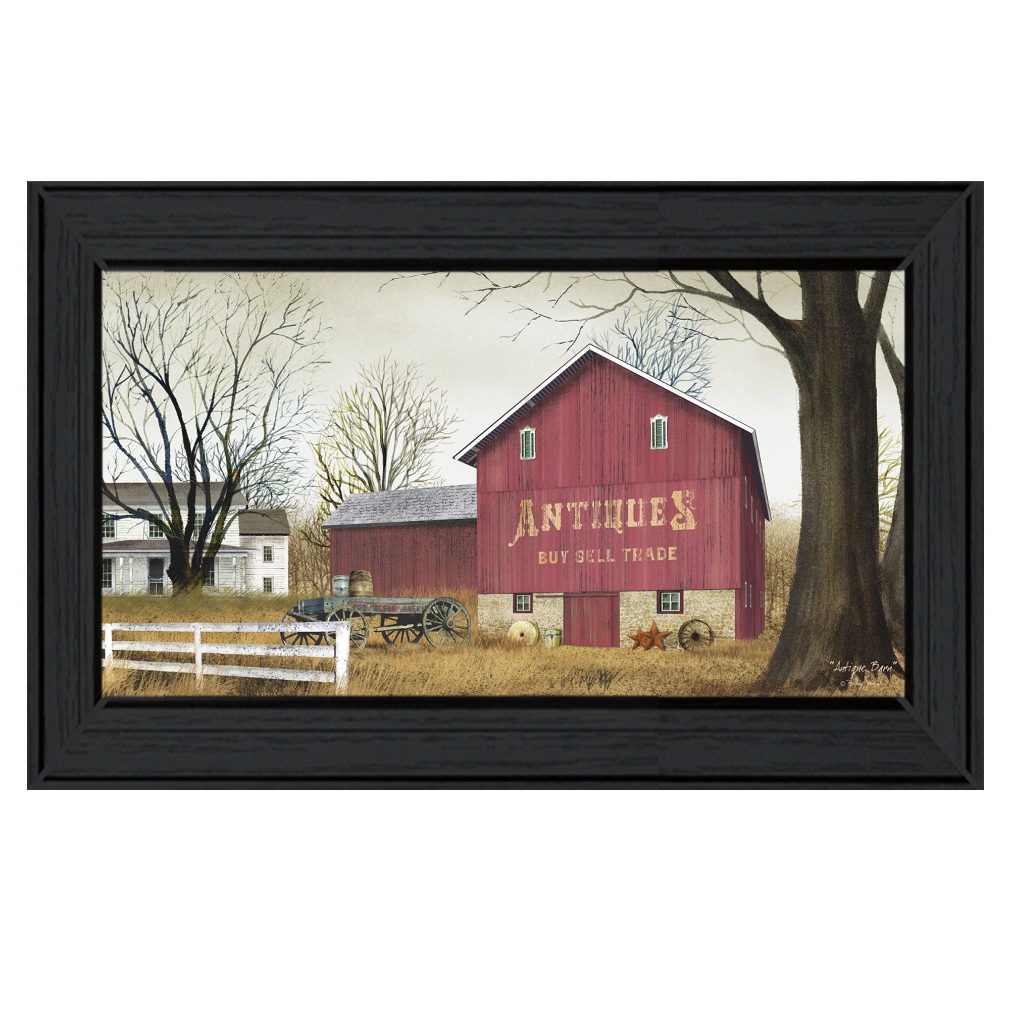 'Antique Barn' By Billy Jacobs, Ready to Hang Framed Print, Black Frame