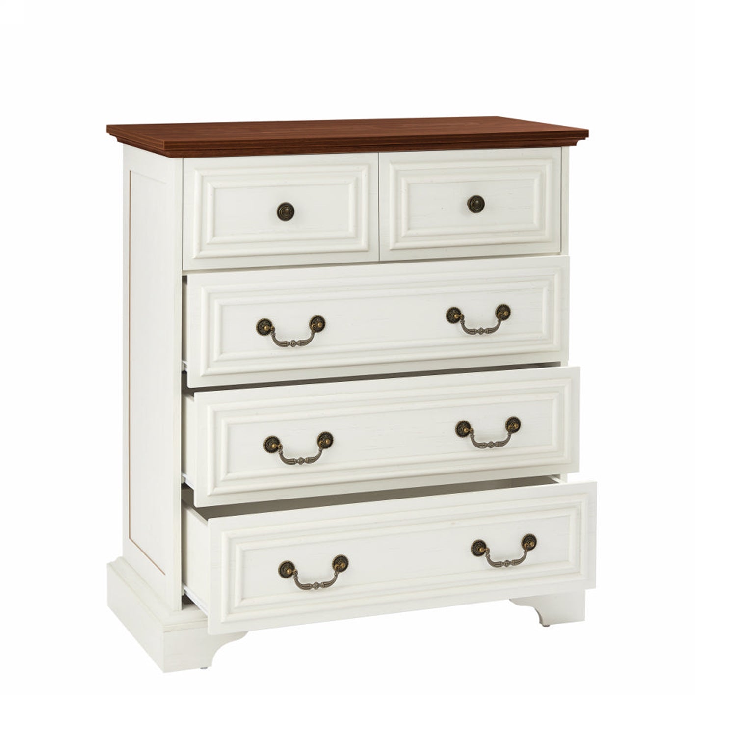 Modern White 5-Drawer Dresser for Bedroom - Ample Storage Wide Chest of Drawers in Engineered Wood