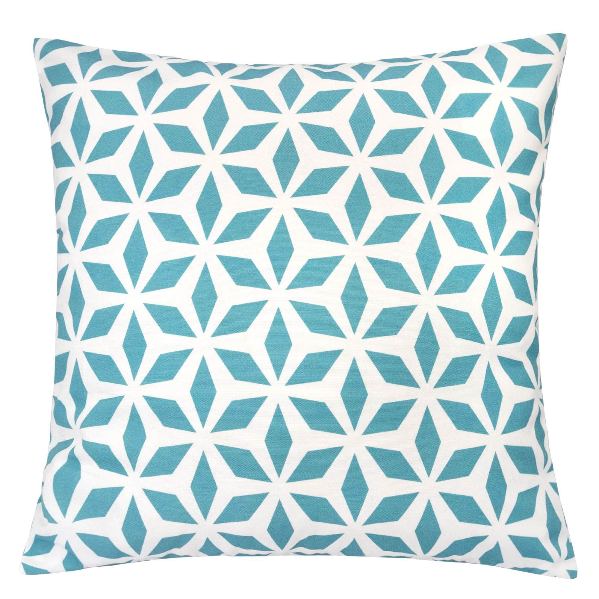 Crystal Burst Outdoor & Indoor Pillow in Blue with Solarium Polyester Fabric, 20x20 inches