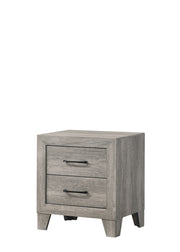 1pc Contemporary Two-Drawers Nightstand Bed Side Cabinet Wooden Furniture Rustic Gray Color
