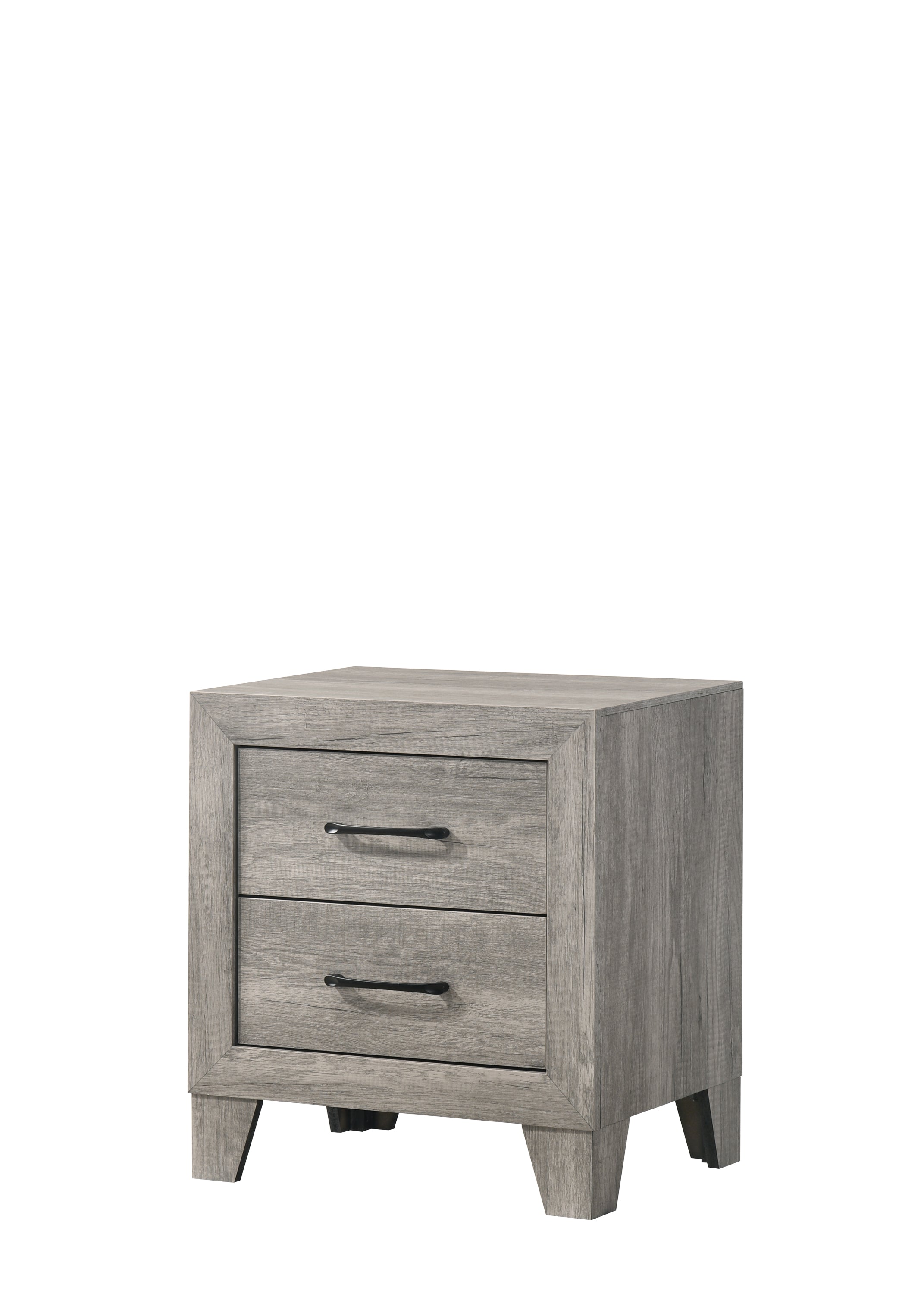 1pc Contemporary Two-Drawers Nightstand Bed Side Cabinet Wooden Furniture Rustic Gray Color