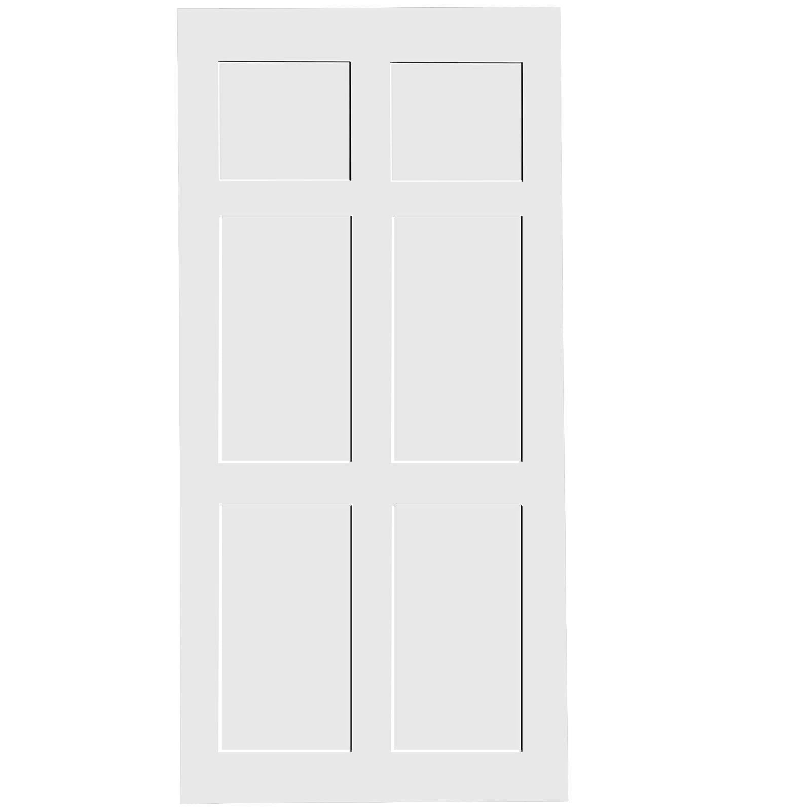 CRAZY ELF 32' x 80' Six Panel Real Primed Door Slab, DIY Panel Door, Modern Interior Barn Door, Water-proof, Anti-deformation, Pre-Drilled Ready to Assemble, Suitable for Pre-hung Door and Barn Door