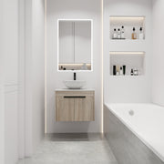 24 ' Modern Design Float Bathroom Vanity With Ceramic Basin Set,  Wall Mounted White Oak Vanity  With Soft Close Door,KD-Packing,KD-Packing,2 Pieces Parcel(TOP-BAB321MOWH)