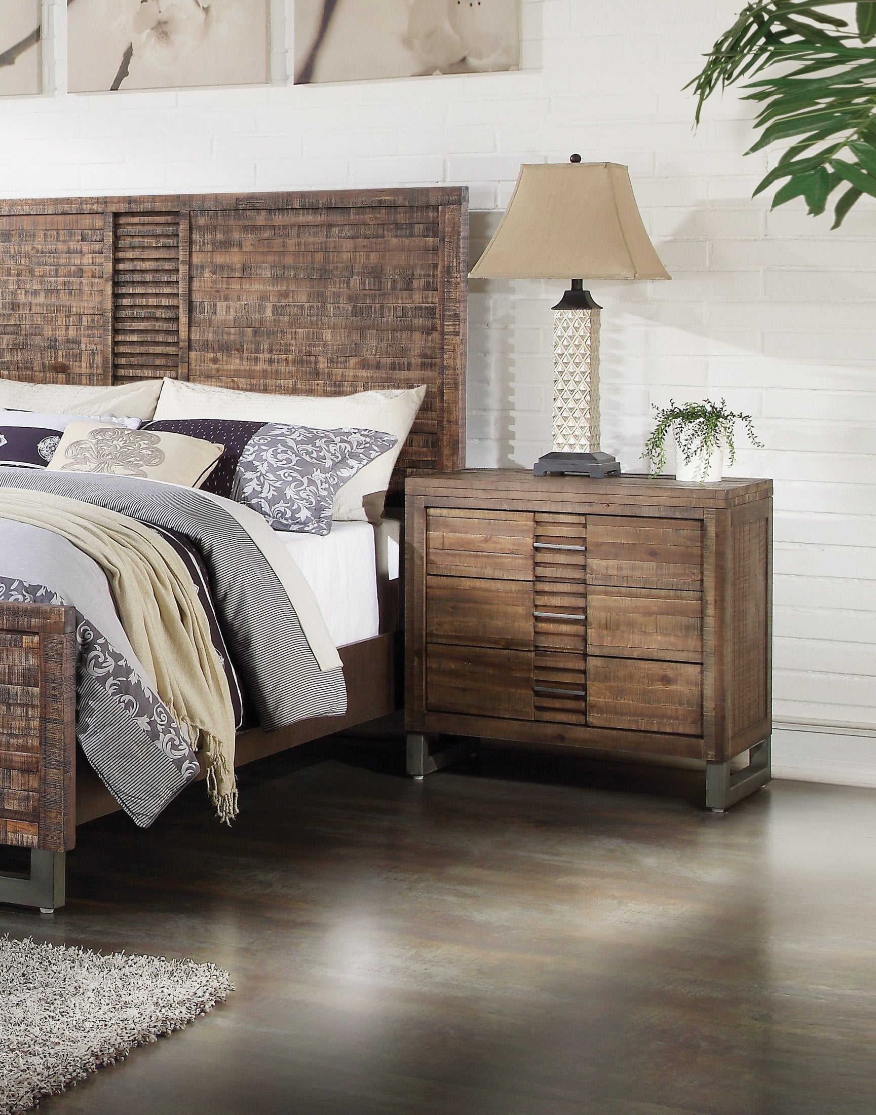 Andria Reclaimed Oak Finish Nightstand