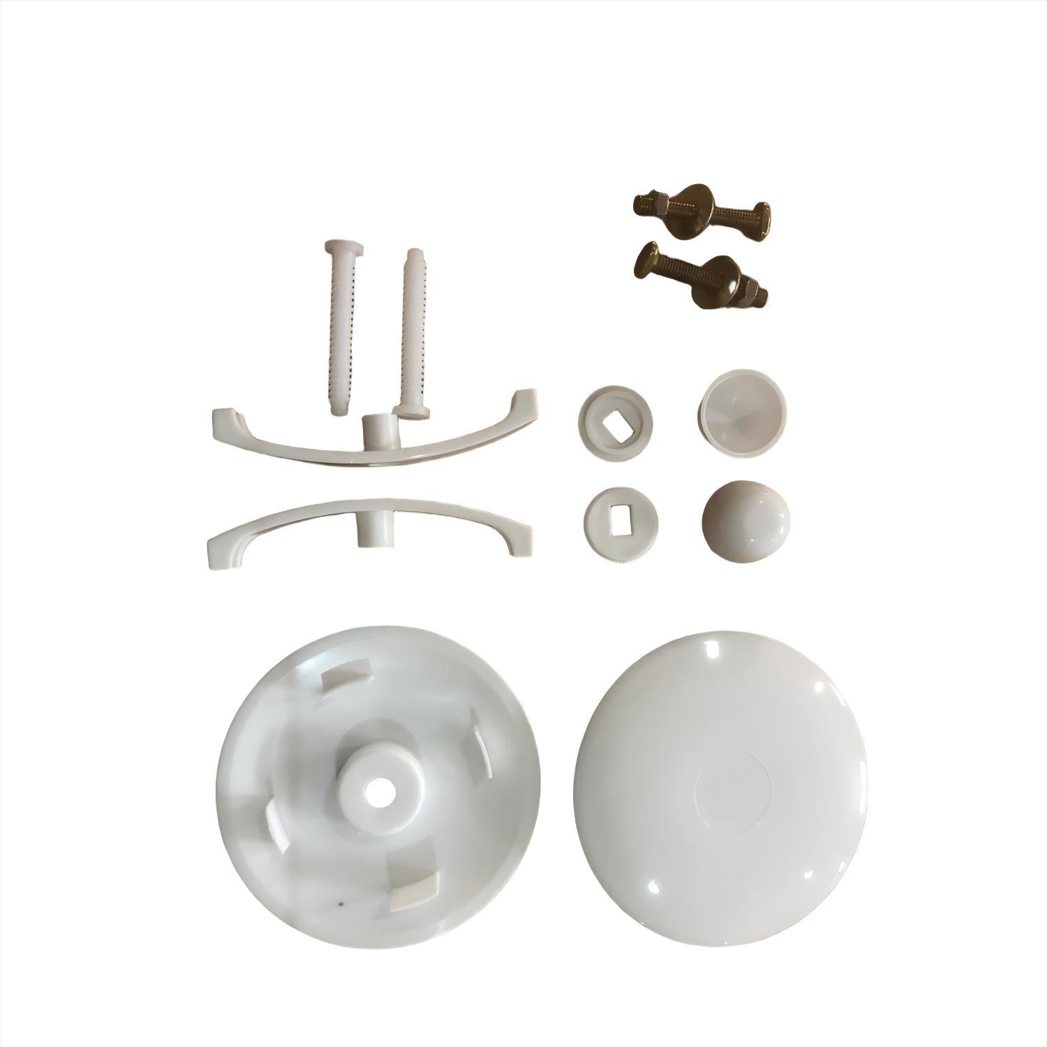 Gloss White, A set of Toiler Floor Bolts and Decorative Covers Only