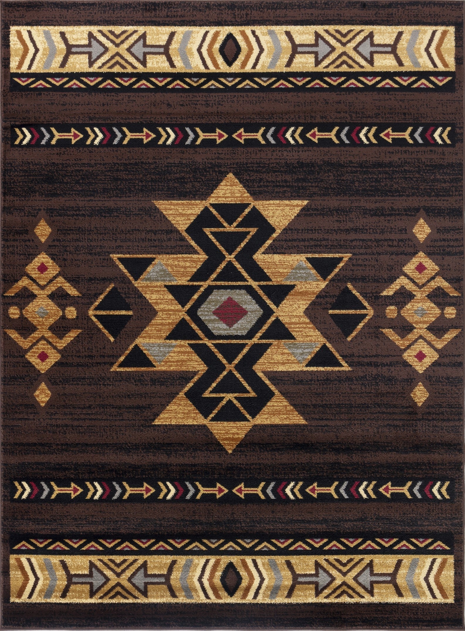 Tribes GC_YLS4005 Brown 7 ft. 10 in. x 10 ft. 3 in. Southwest Area Rug